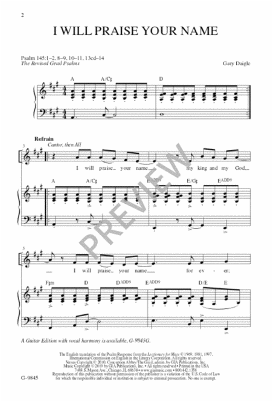 I Will Praise Your Name 2-Part scores gallery preview page 3