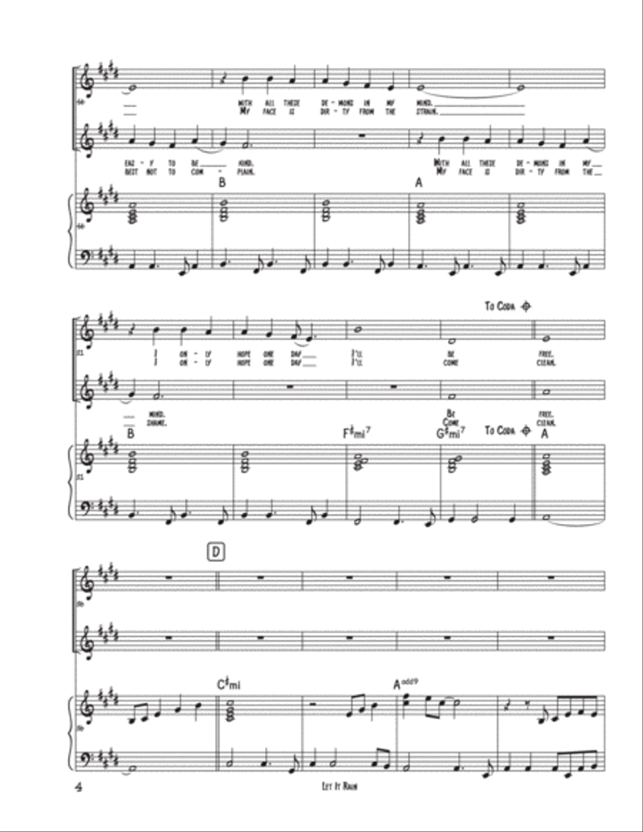 Let It Rain Piano, Vocal, Guitar scores gallery preview page 4