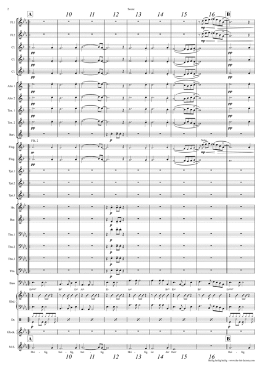 Heilig, heilig, heilig - Deutsche Messe - Schubert - Concert Band Concert Band scores gallery preview page 2
