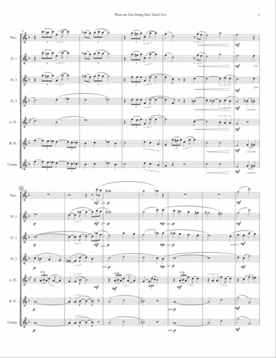 What Are You Doing New Year's Eve? Flute Choir scores gallery preview page 3