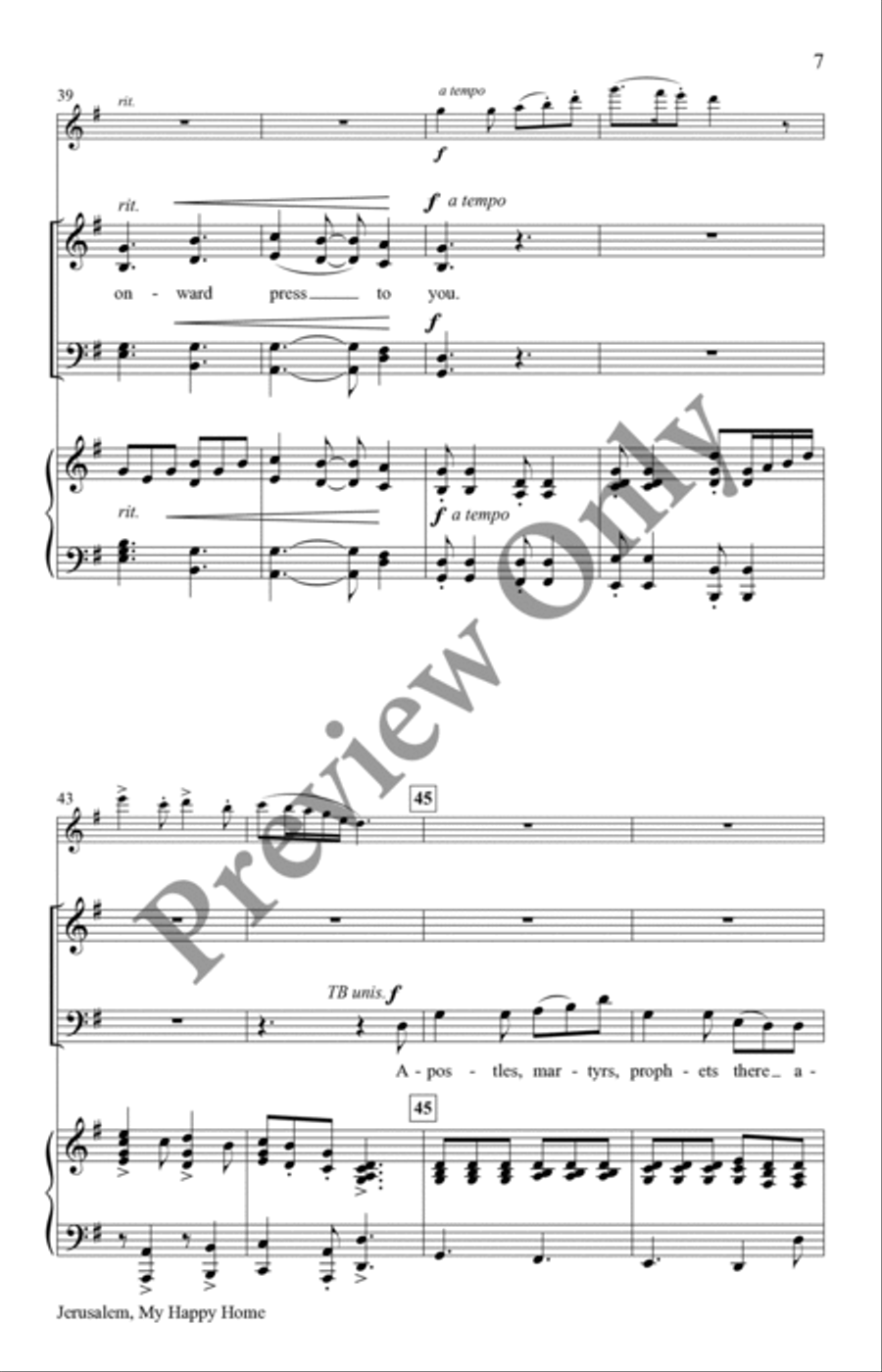 Jerusalem, My Happy Home Jerusalem, My Happy Home 4-Part scores gallery preview page 7