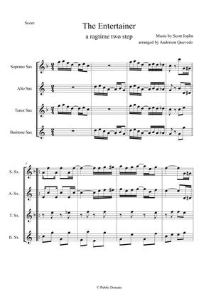 Book cover for The Entertainer By Scott Joplin for Sax Quartet (SATB)