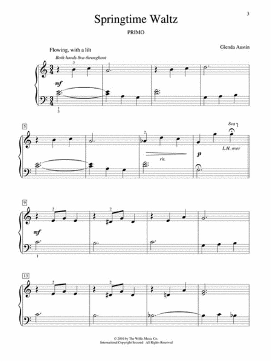 Springtime Waltz 1 Piano, 4-Hands scores gallery preview page 3