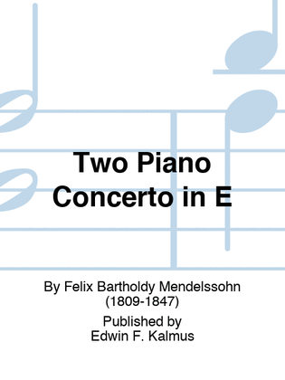 Book cover for Two Piano Concerto in E