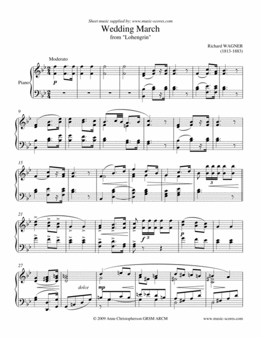 Wedding March from Lohengrin - Piano image number null