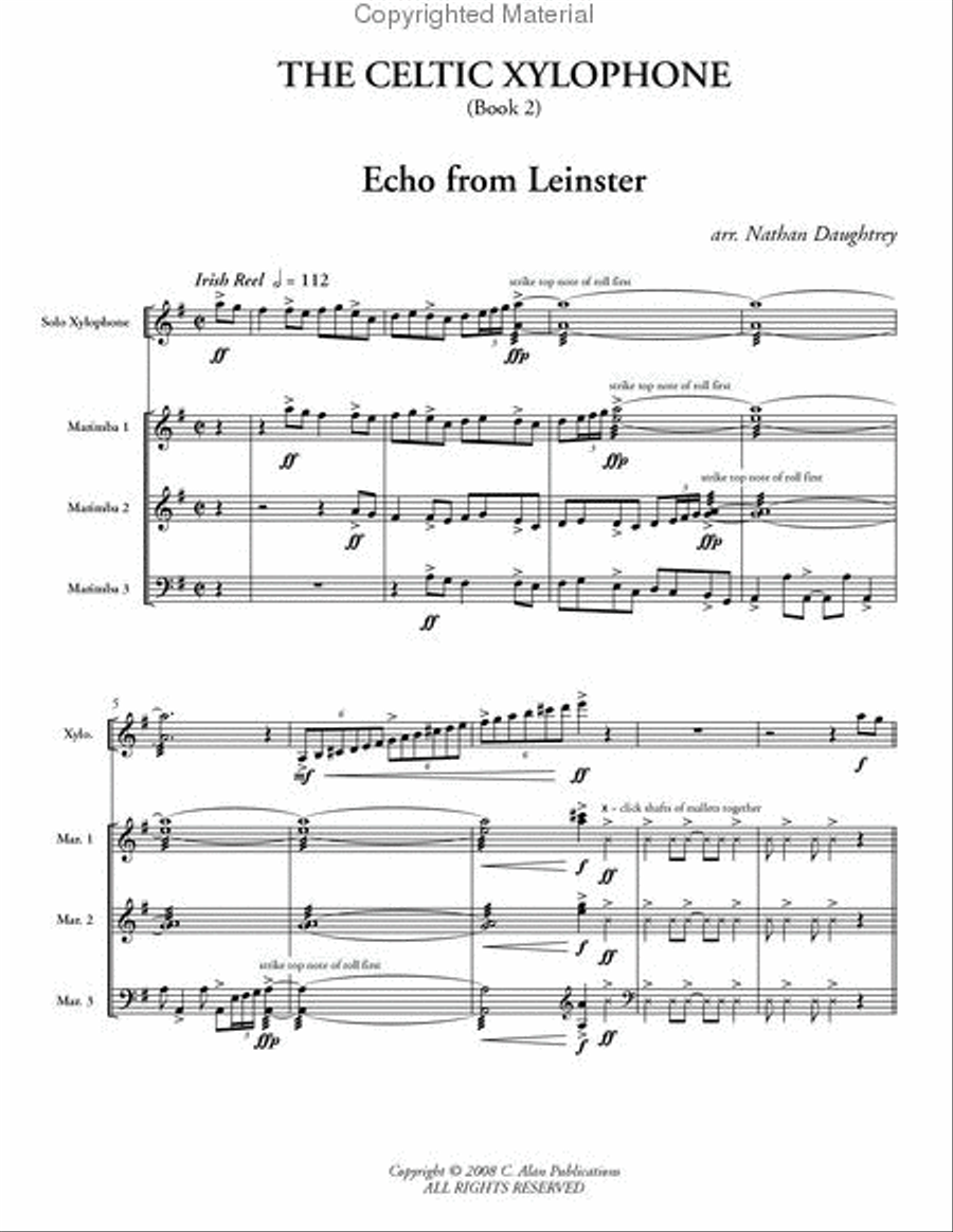 Celtic Xylophone, Book 1 Percussion Ensemble scores gallery preview page 2