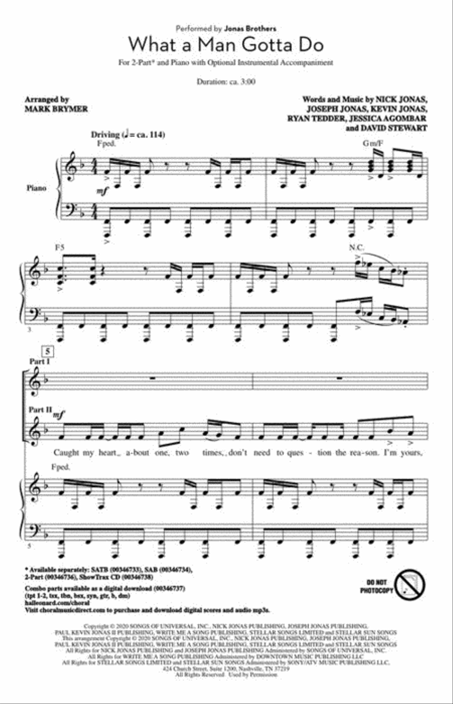 What a Man Gotta Do 2-Part scores gallery preview page 3