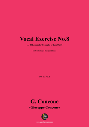 G. Concone-Vocal Exercise No.8,for Contralto(or Bass) and Piano