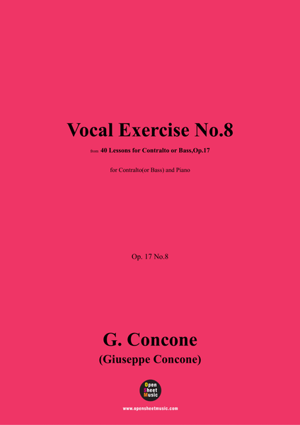 G. Concone-Vocal Exercise No.8,for Contralto(or Bass) and Piano image number null