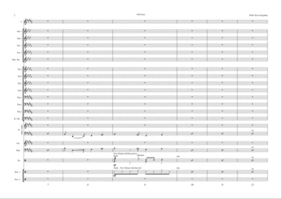 Walk Like An Egyptian Jazz Ensemble scores gallery preview page 2