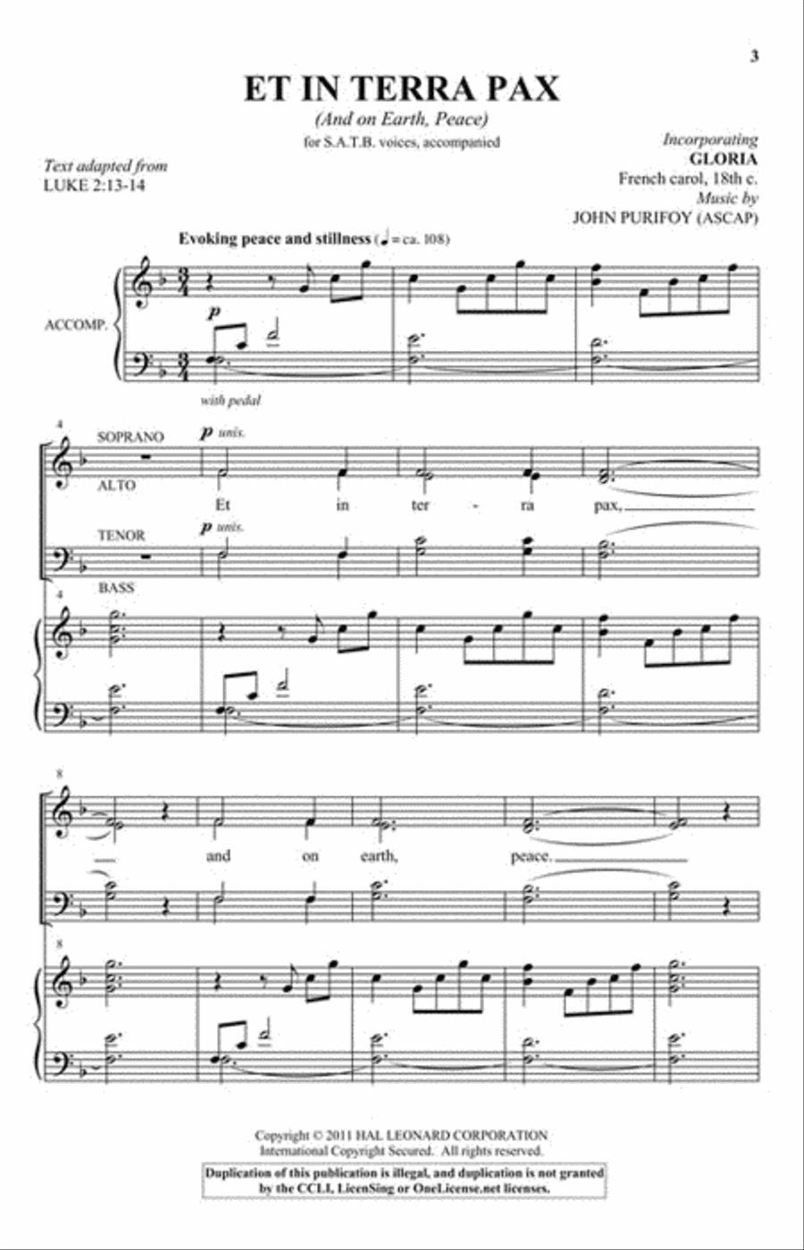 Et in Terra Pax (And on Earth, Peace) 4-Part scores gallery preview page 2