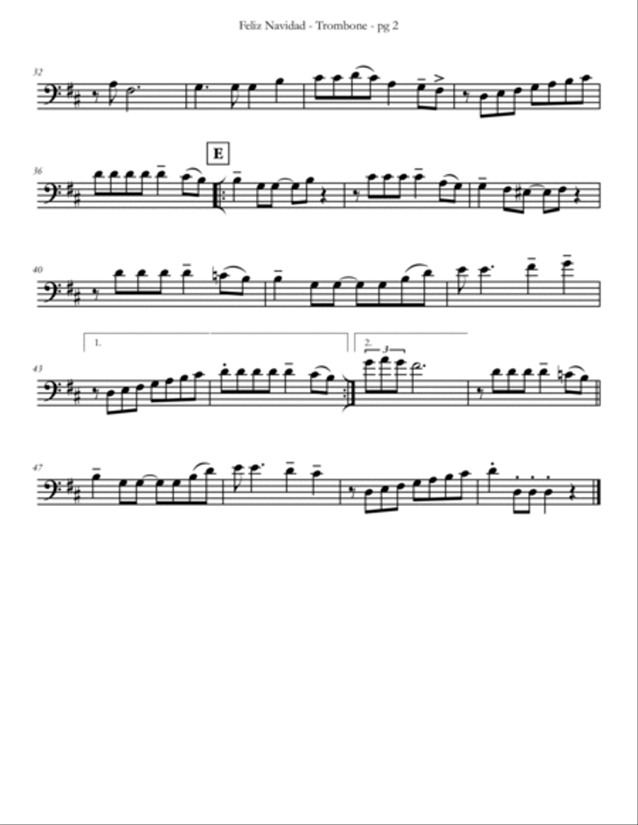 Feliz Navidad Feliz Navidad Trombone scores gallery preview page 5