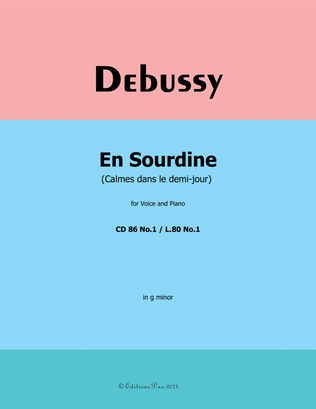 En Sourdine, by Debussy, CD 86 No.1, in g minor