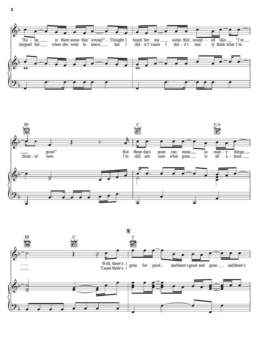 What Kinda Gone Acoustic Guitar scores gallery preview page 2