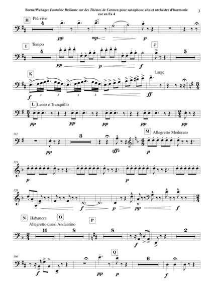 Fantaisie Brillante sur des Thèmes de Carmen for alto saxophone and concert band, F horn 4 part