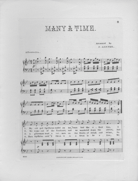 Many a Time. Song and Chorus