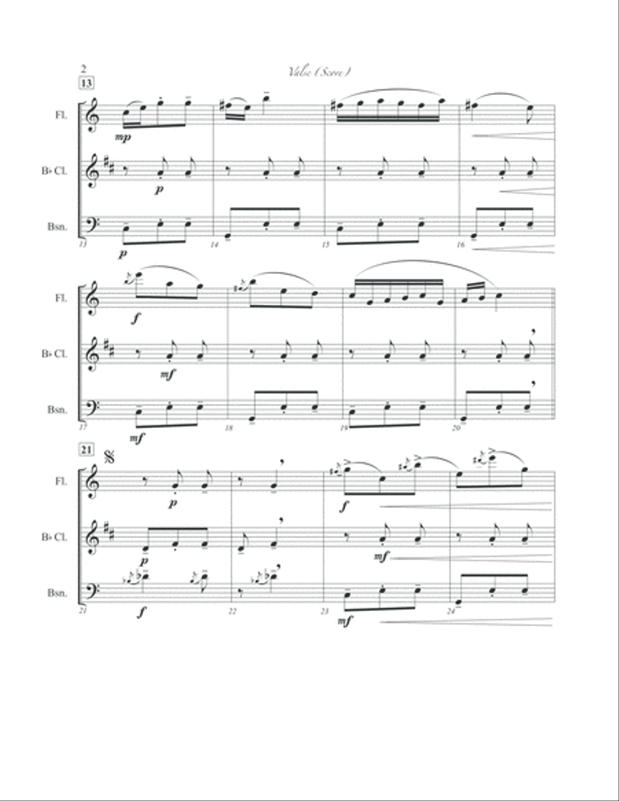 Valse (album Des Six) Woodwind Trio scores gallery preview page 3