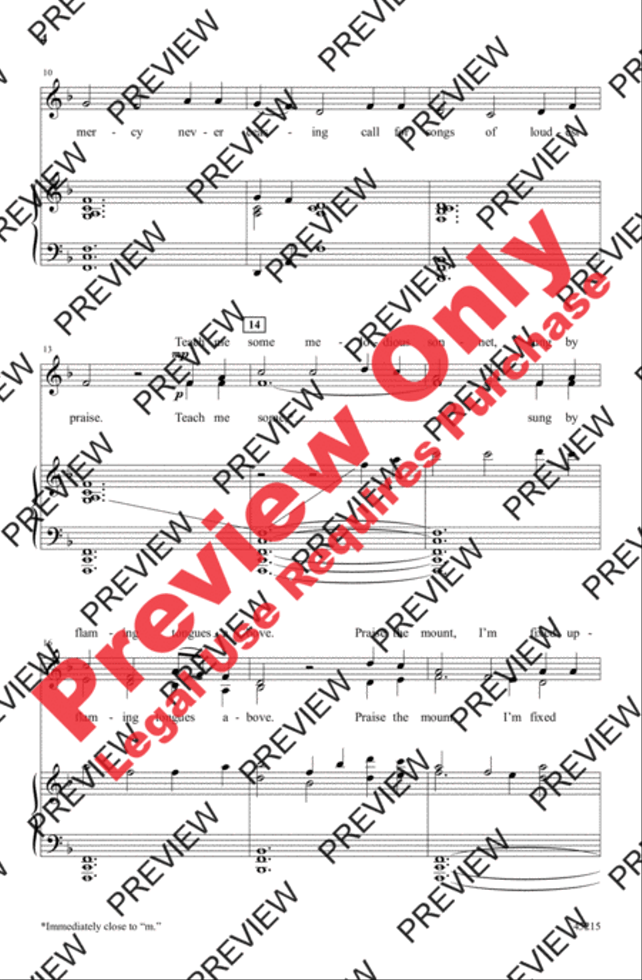 Come, Thou Fount of Every Blessing 4-Part scores gallery preview page 4