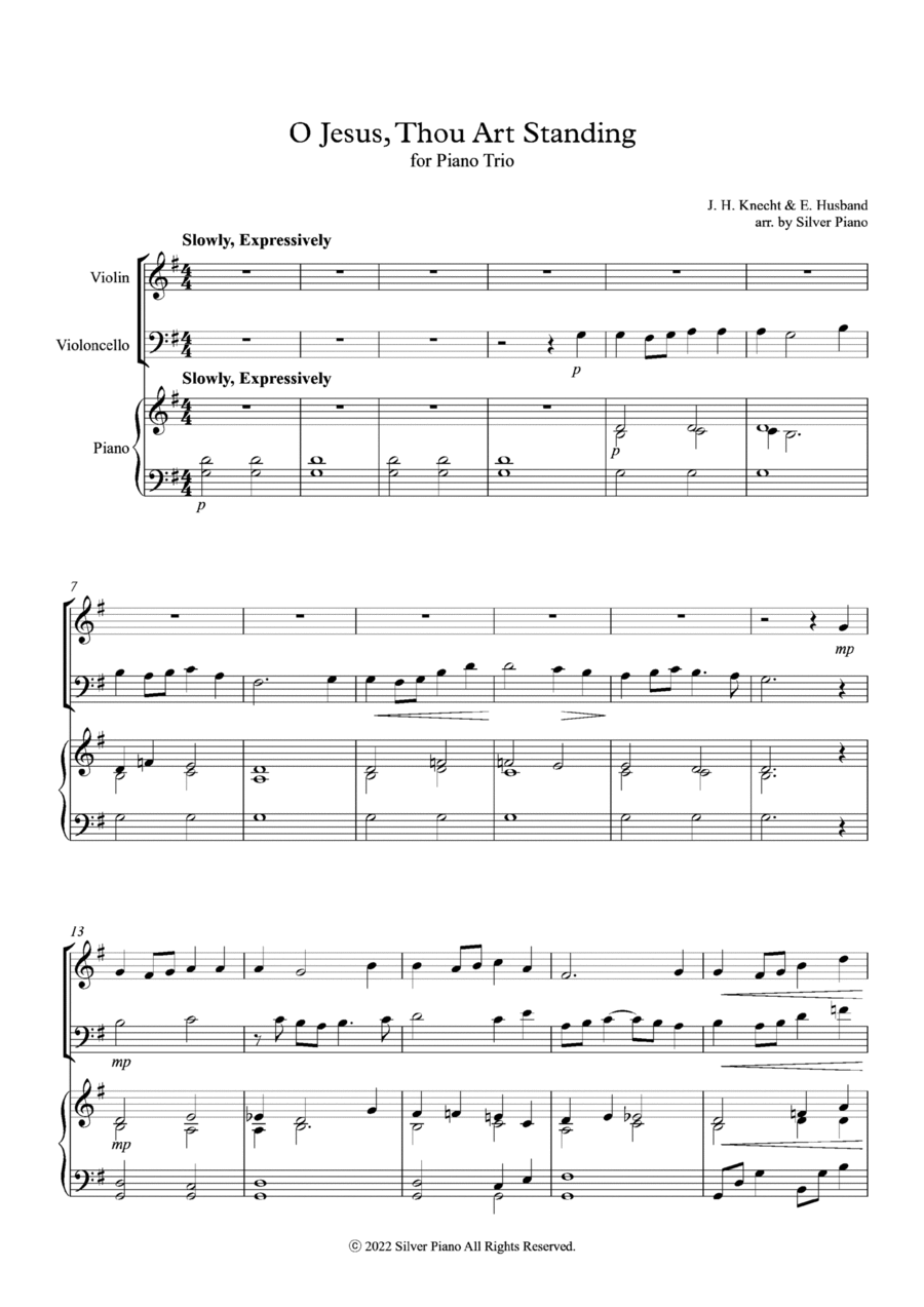 HYMN FOR PIANO TRIO - O Jesus, Thou Art Standing Piano Trio scores gallery preview page 1