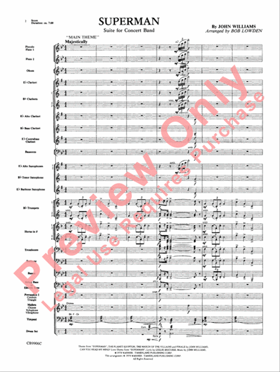 Superman Superman Concert Band scores gallery preview page 3