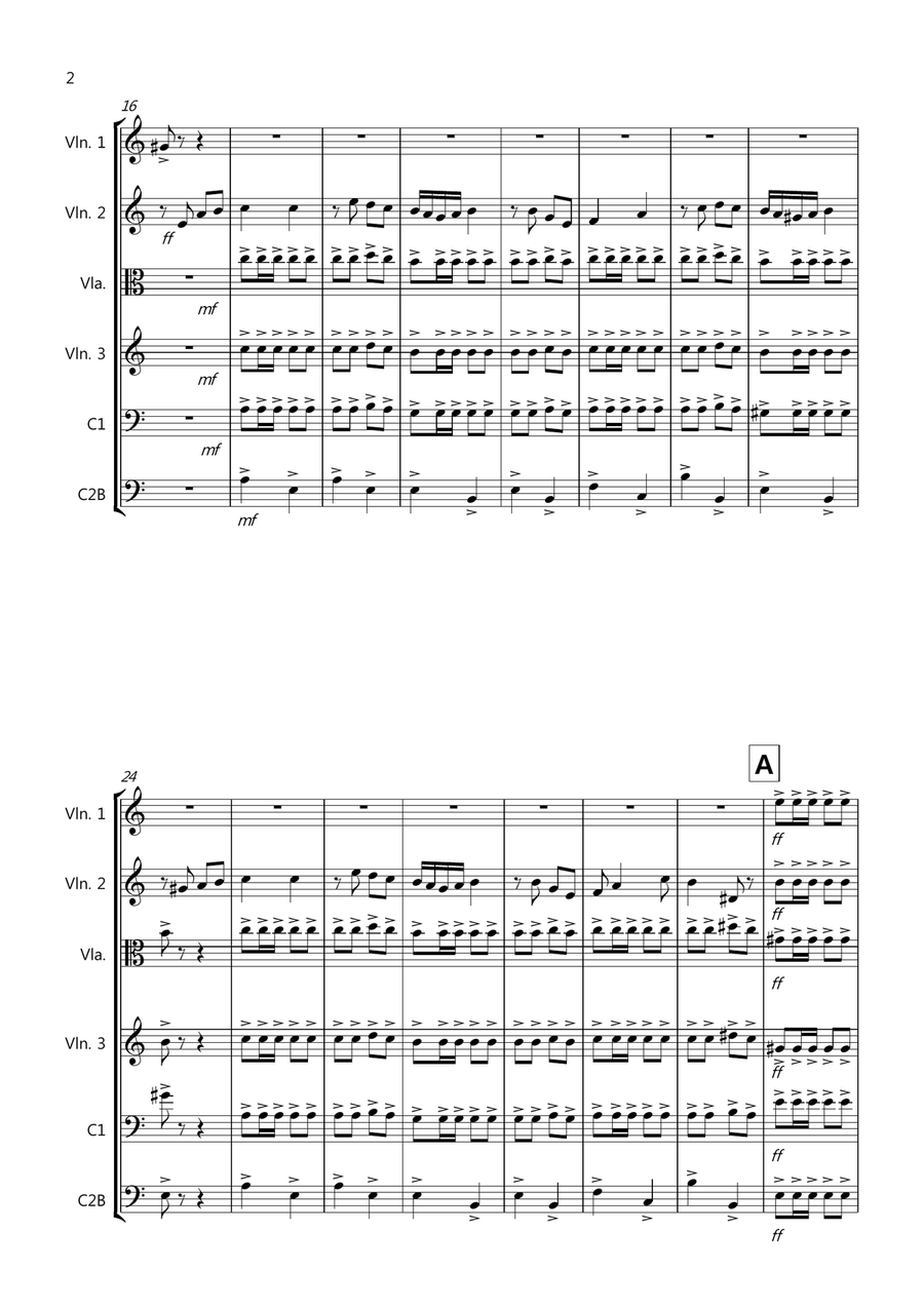 Flamenco Fantastico for String Orchestra Flamenco Fantastico for String Orchestra String Quartet scores gallery preview page 2