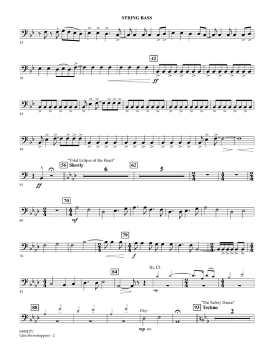 Glee Showstoppers - String Bass Concert Band scores gallery preview page 2