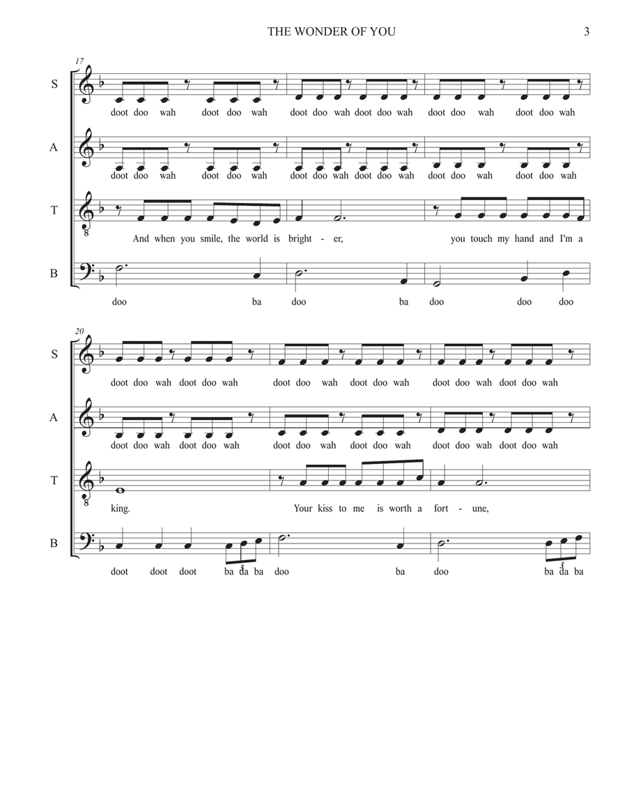 The Wonder Of You 4-Part scores gallery preview page 3