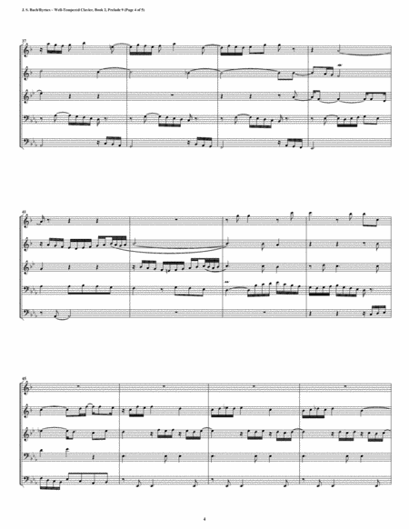 Prelude 09 from Well-Tempered Clavier, Book 2 (Conical Brass Quintet) image number null