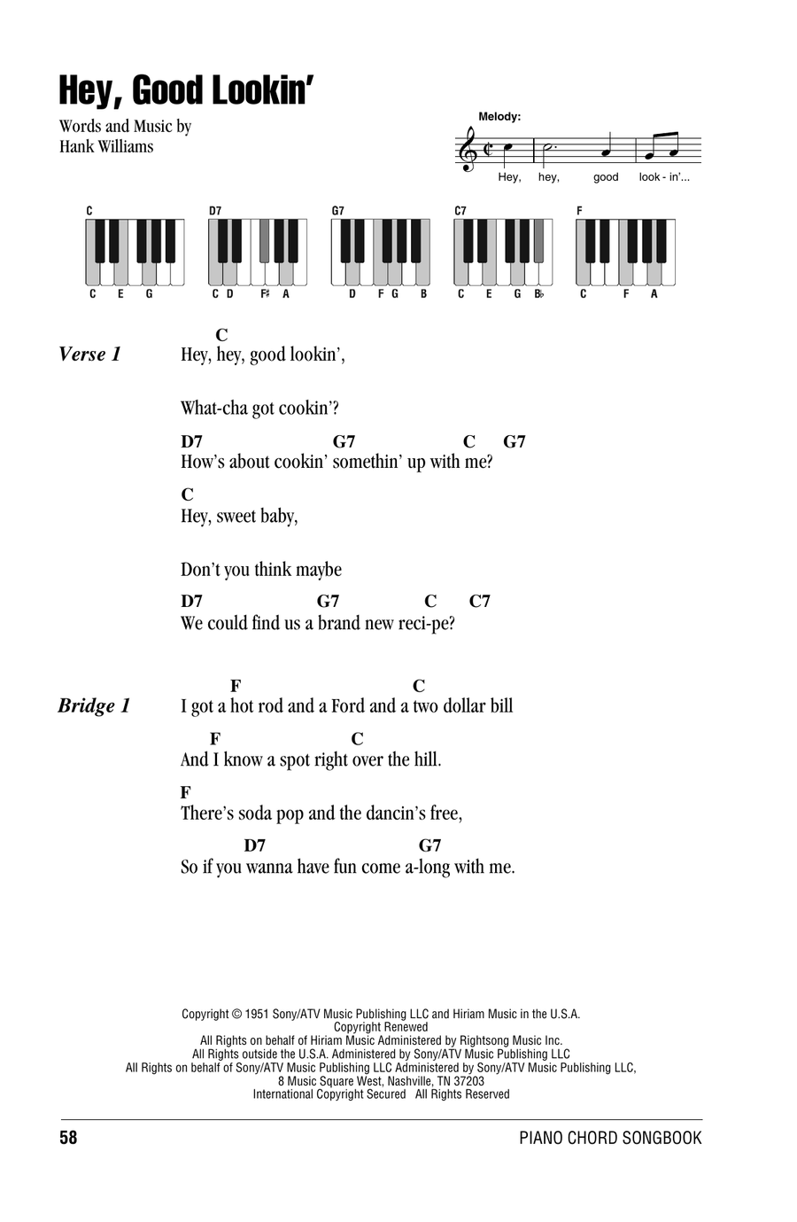 Hey, Good Lookin' Piano scores gallery preview page 1