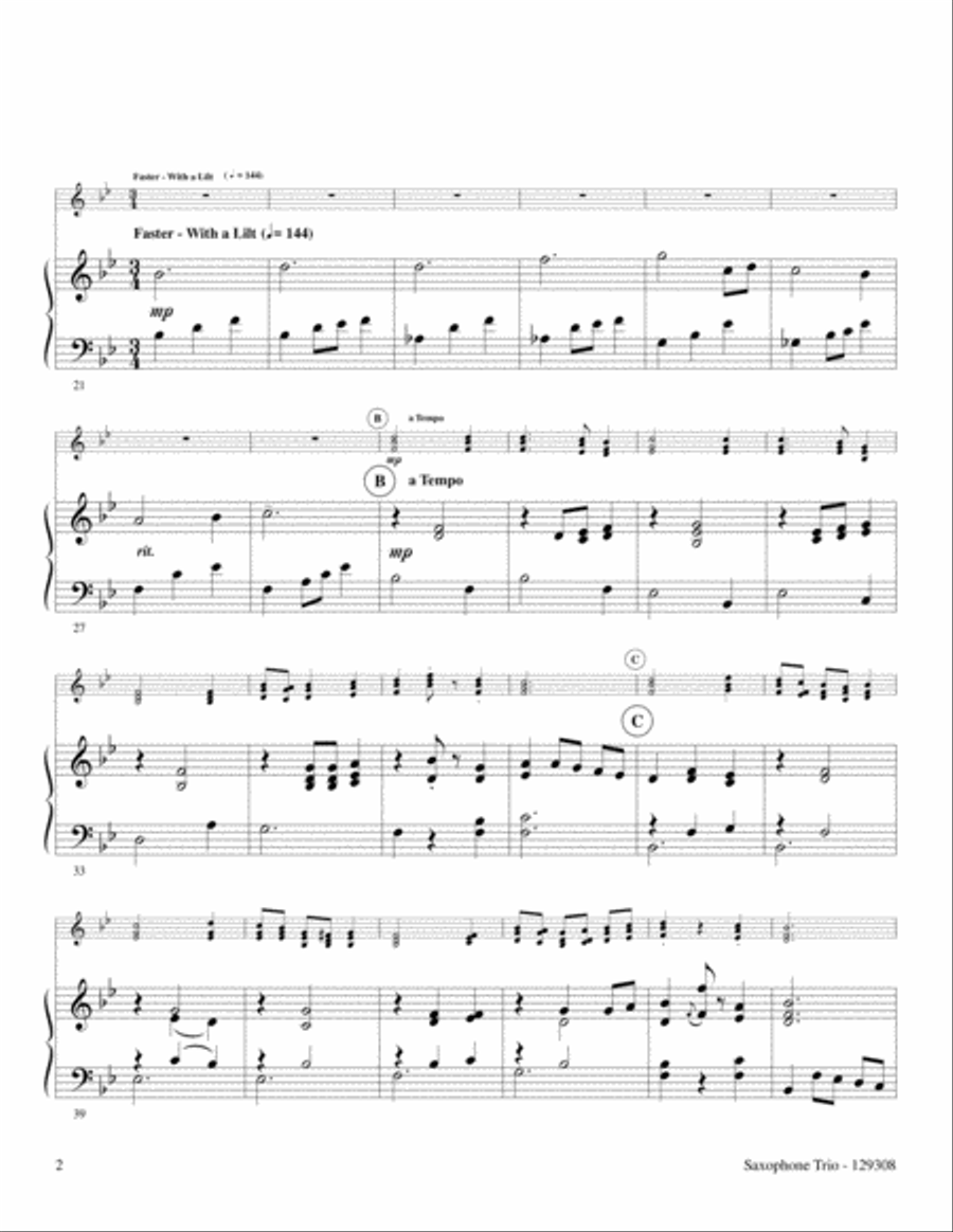 Leaning On The Everlasting Arms Woodwind Trio scores gallery preview page 2