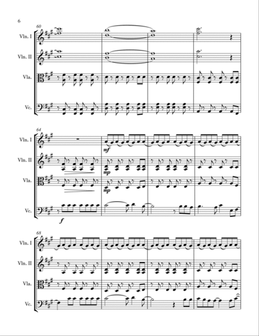 Viva La Vida String Quartet scores gallery preview page 6