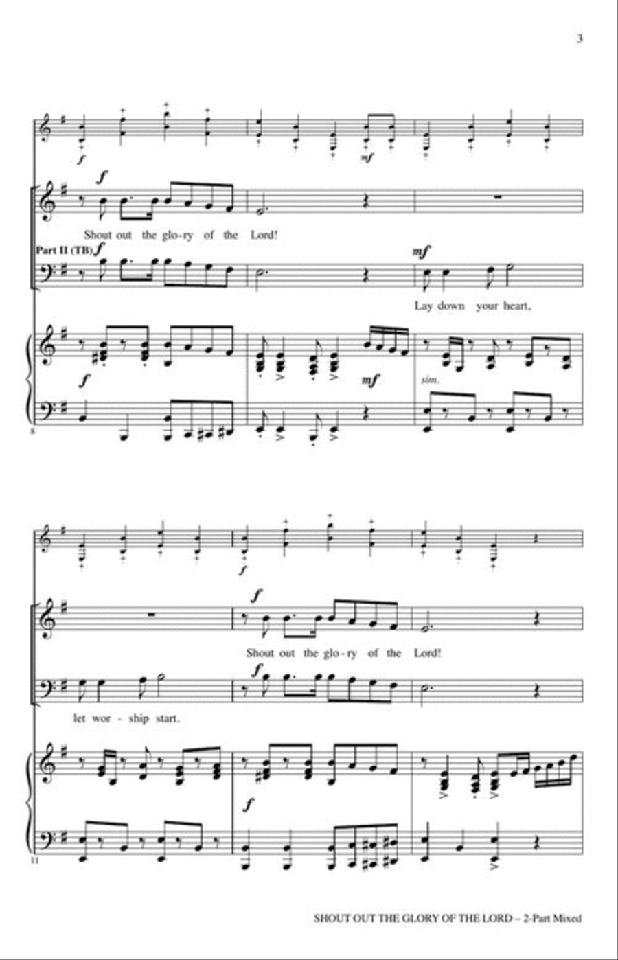 Shout Out the Glory of the Lord 2-Part scores gallery preview page 4
