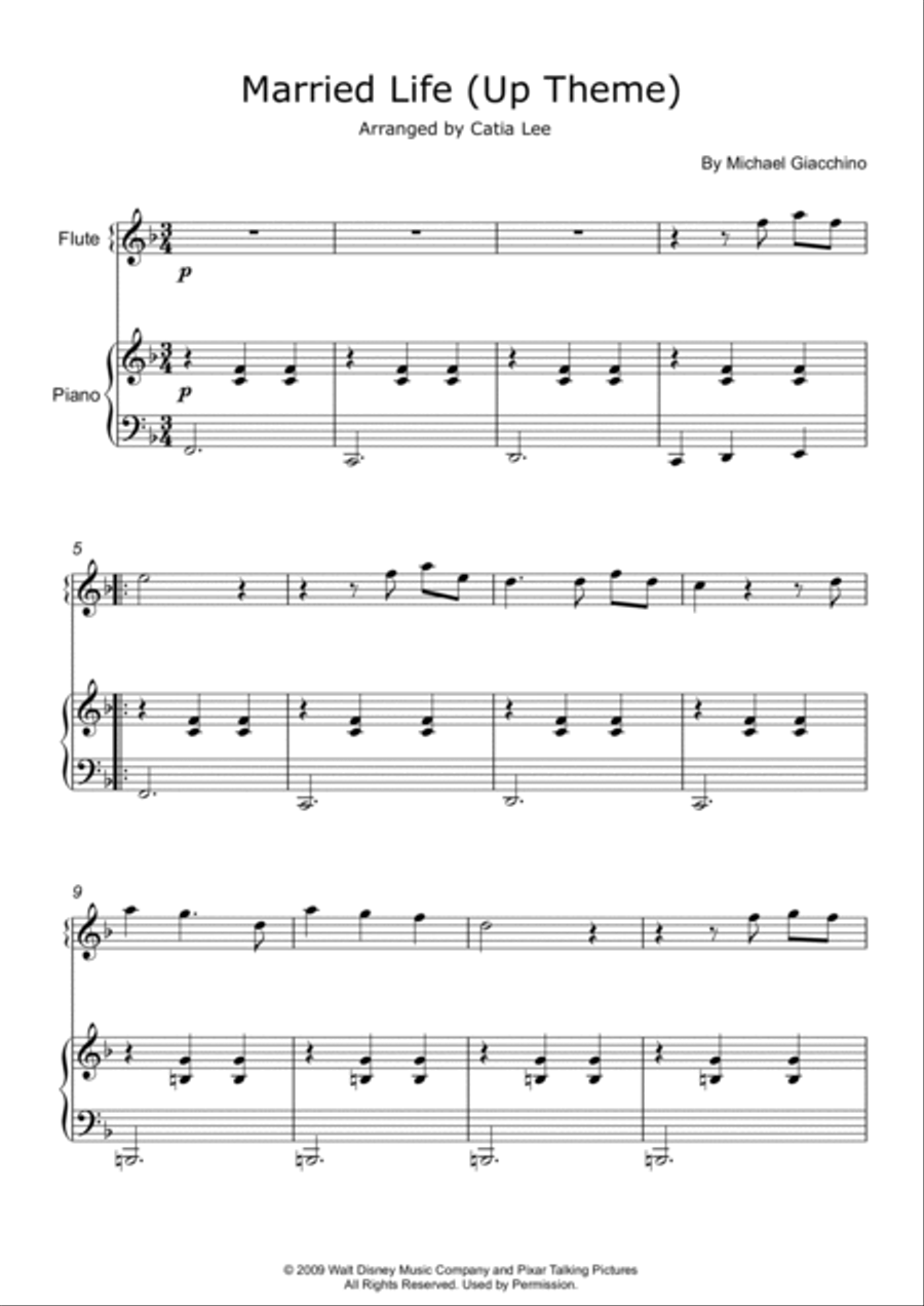 Married Life Married Life Flute Solo scores gallery preview page 2