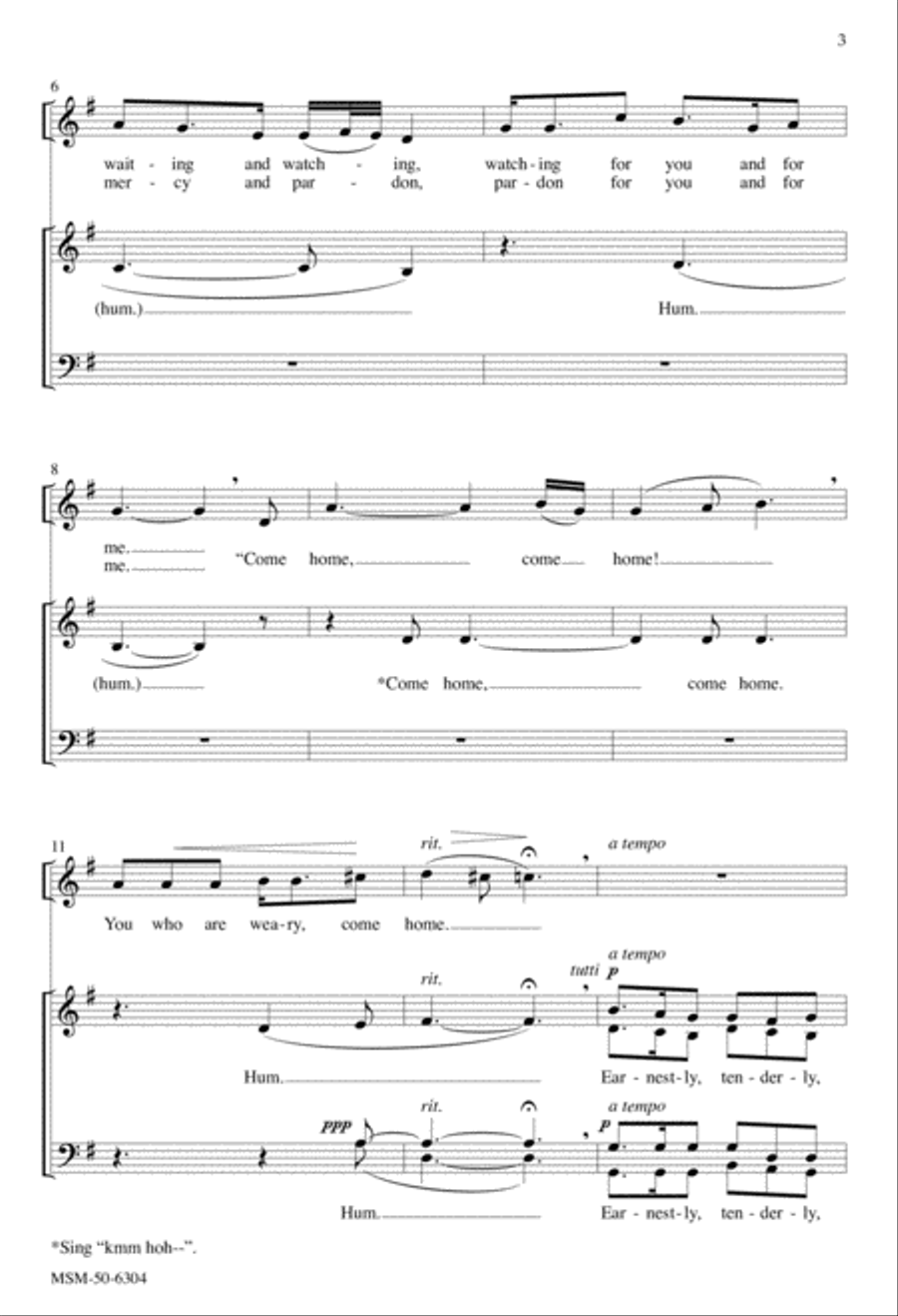 Softly and Tenderly Jesus Is Calling 4-Part scores gallery preview page 3