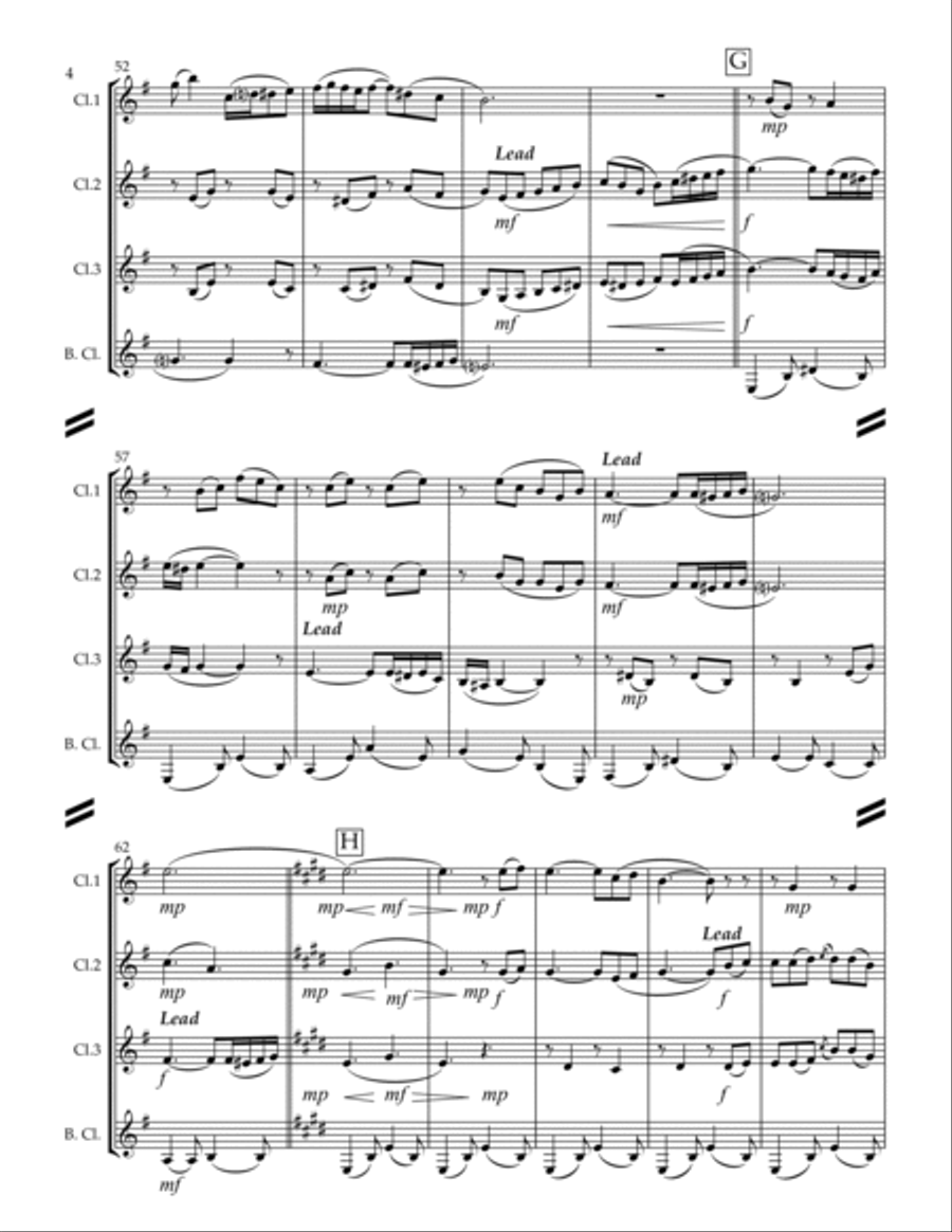 Maria, Mari! (Oh Marie) for Clarinet Quartet) Clarinet Quartet scores gallery preview page 5