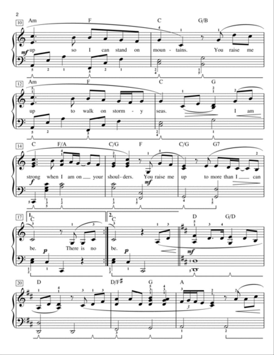 You Raise Me Up Piano Method scores gallery preview page 2