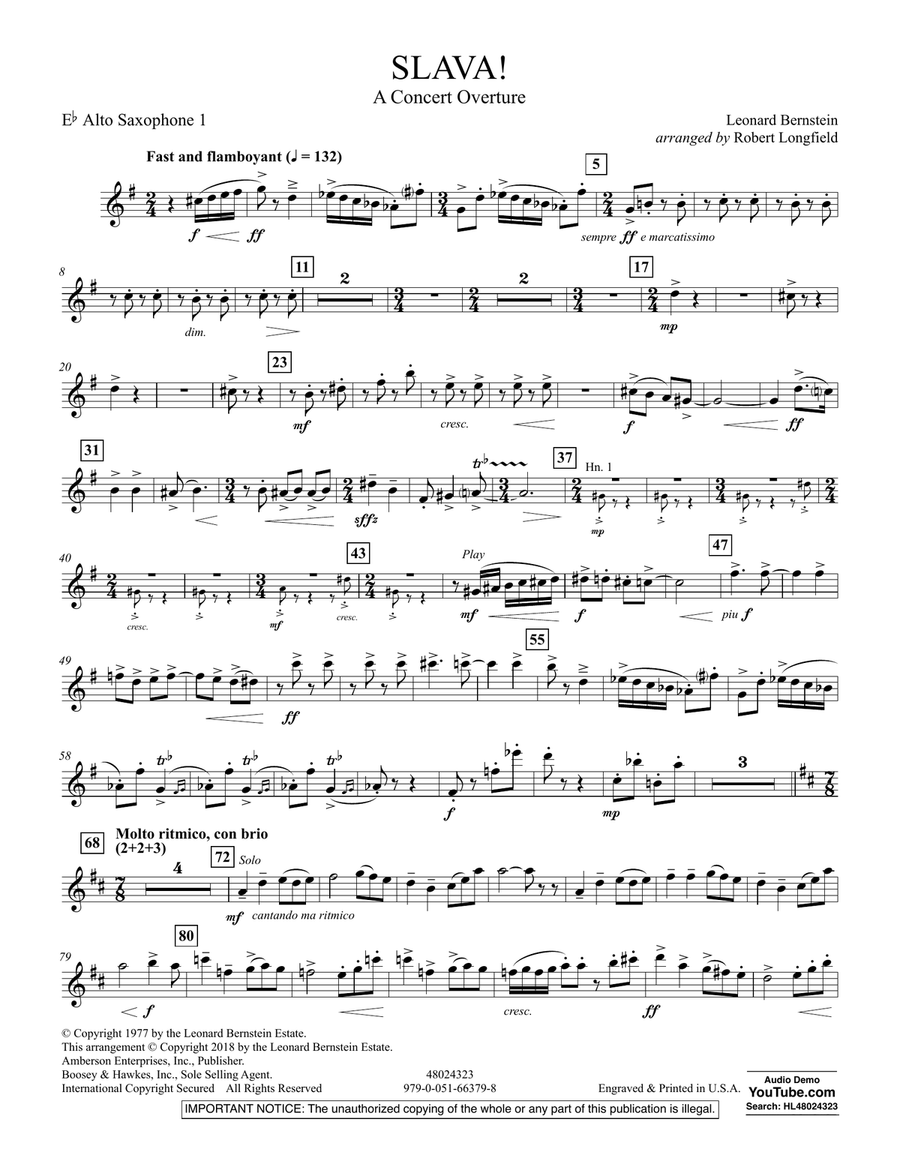 Slava! - Eb Alto Saxophone 1
