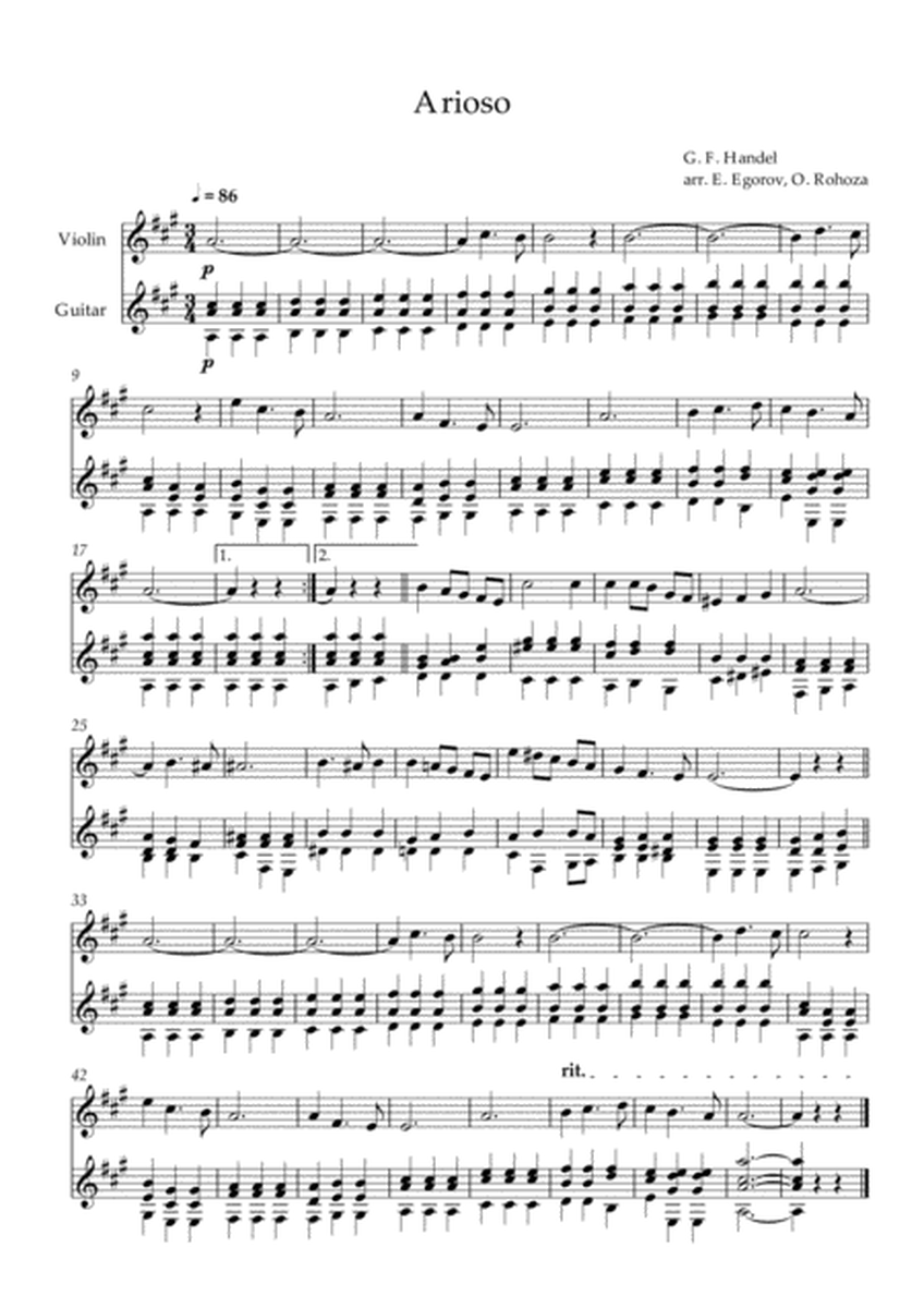 Arioso, George Frideric Handel, For Violin & Guitar image number null