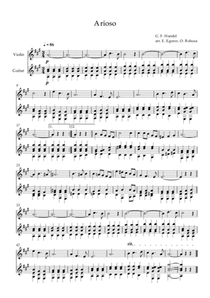 Arioso, George Frideric Handel, For Violin & Guitar