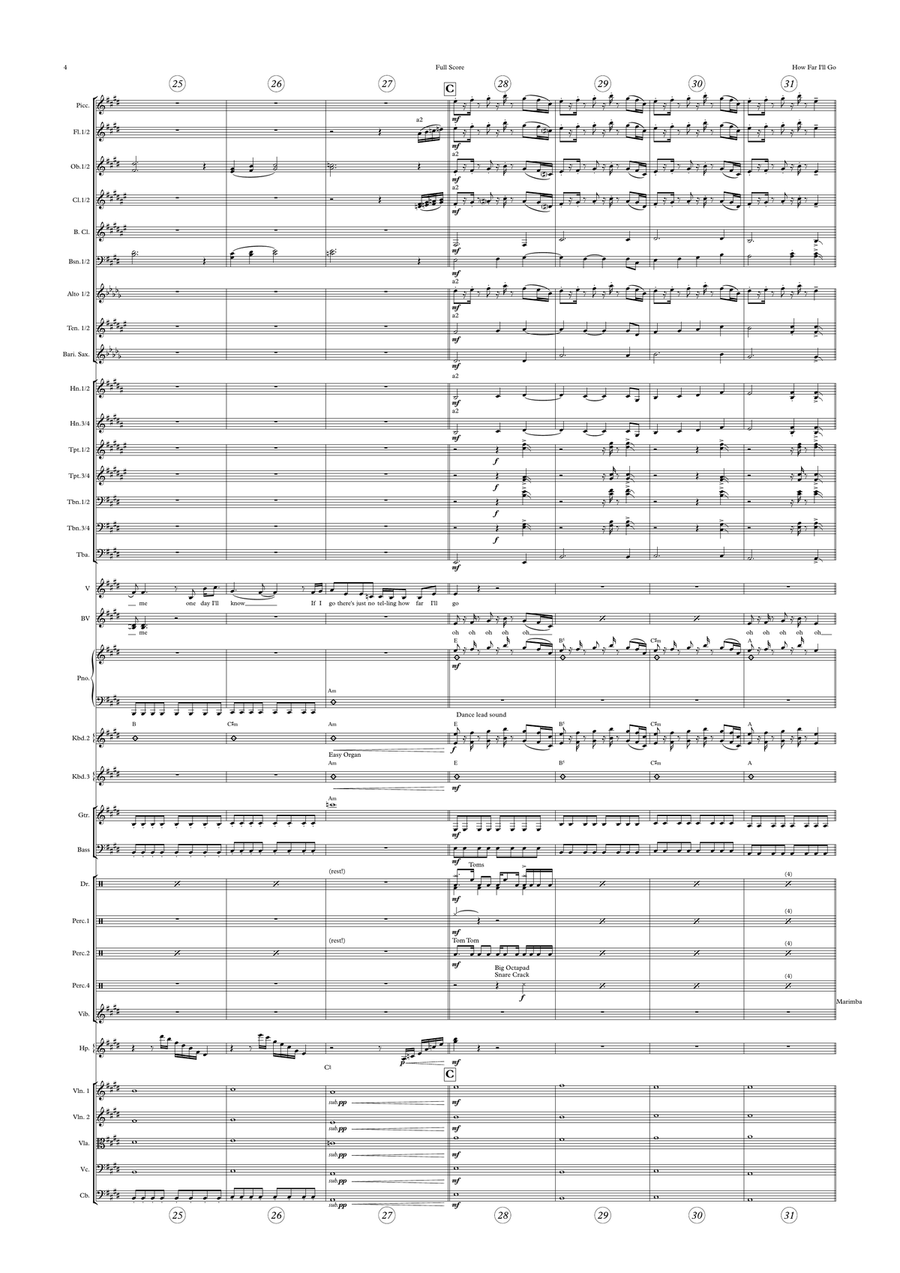 How Far I'll Go Full Orchestra scores gallery preview page 4