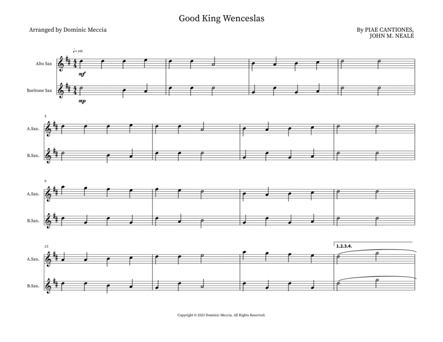 Good King Wenceslas Woodwind Duet scores gallery preview page 1