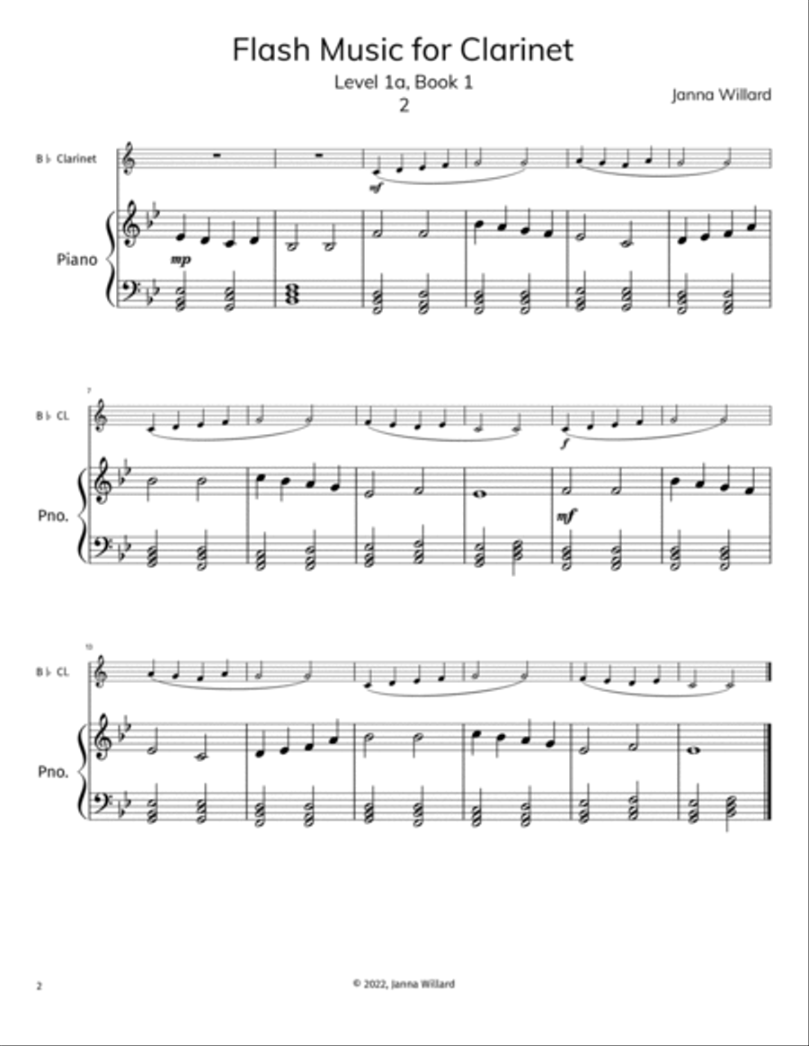 Flash Music for Clarinet - Level 1a, Book 1 B-Flat Clarinet scores gallery preview page 5