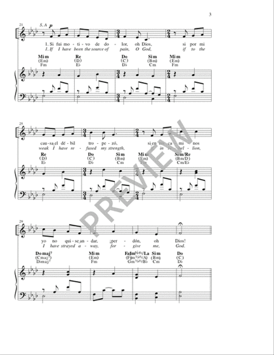Si fui motivo de dolor/ If I Have Been the Source of Pain 4-Part scores gallery preview page 3