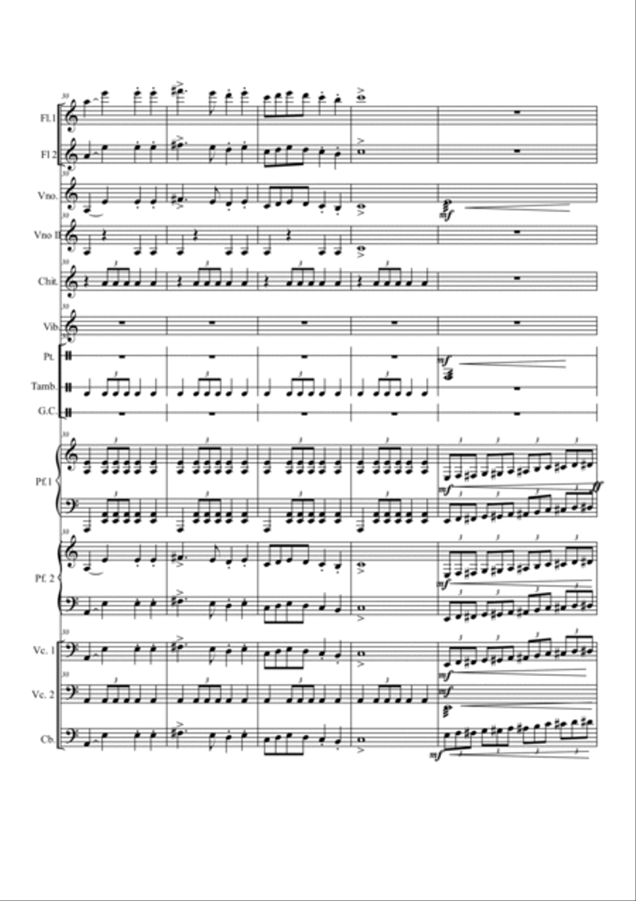 Carnival of the animals: 1- Introduction and Real Lions March Small Ensemble scores gallery preview page 6