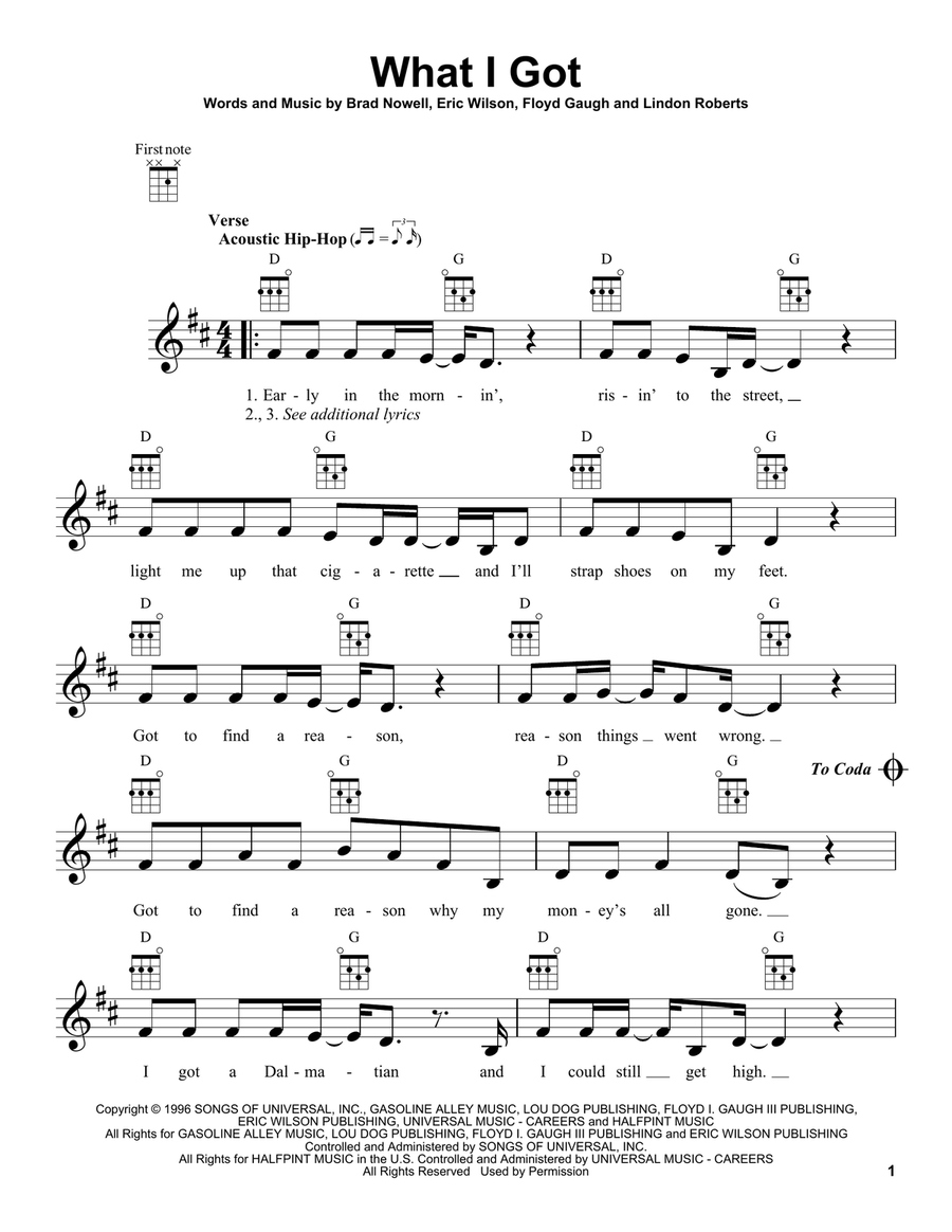 What I Got Ukulele scores gallery preview page 1