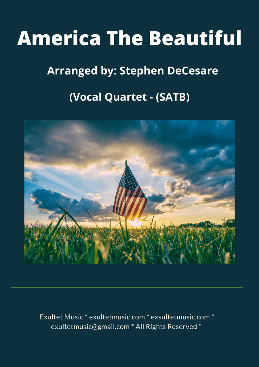 America The Beautiful (Vocal Quartet - (SATB) 4-Part scores gallery preview page 1