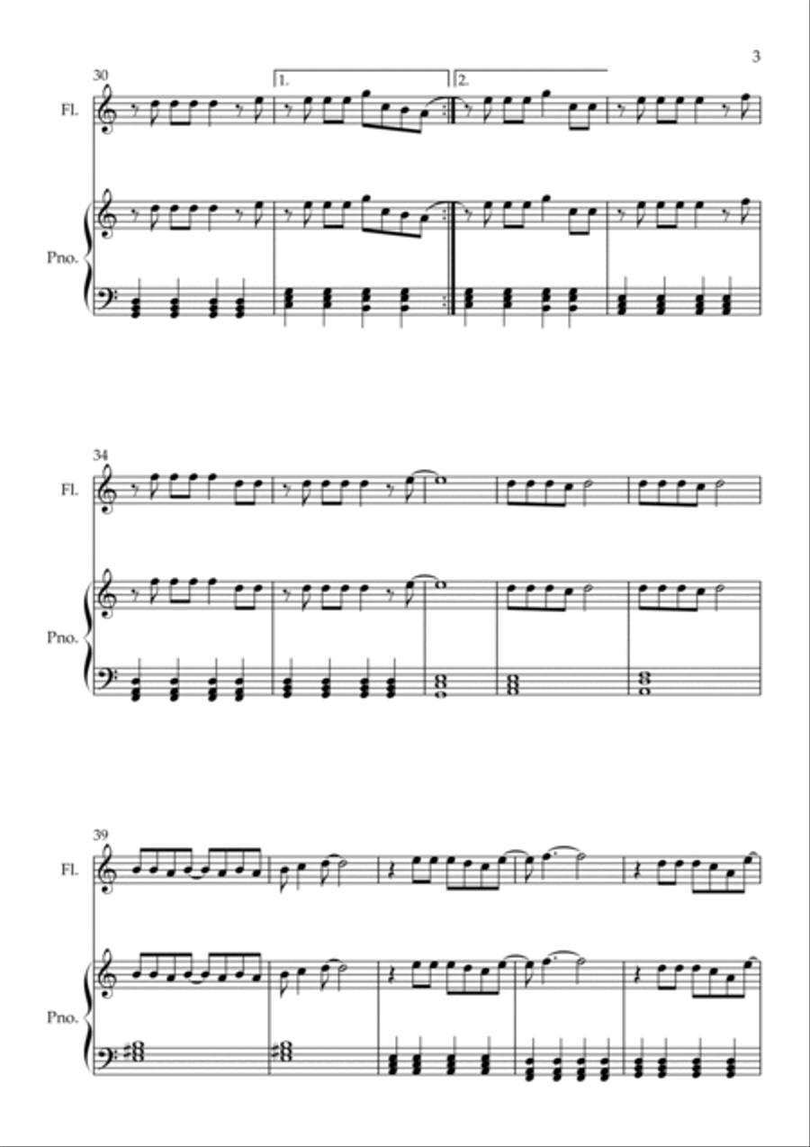 Flowers Flute Solo scores gallery preview page 3