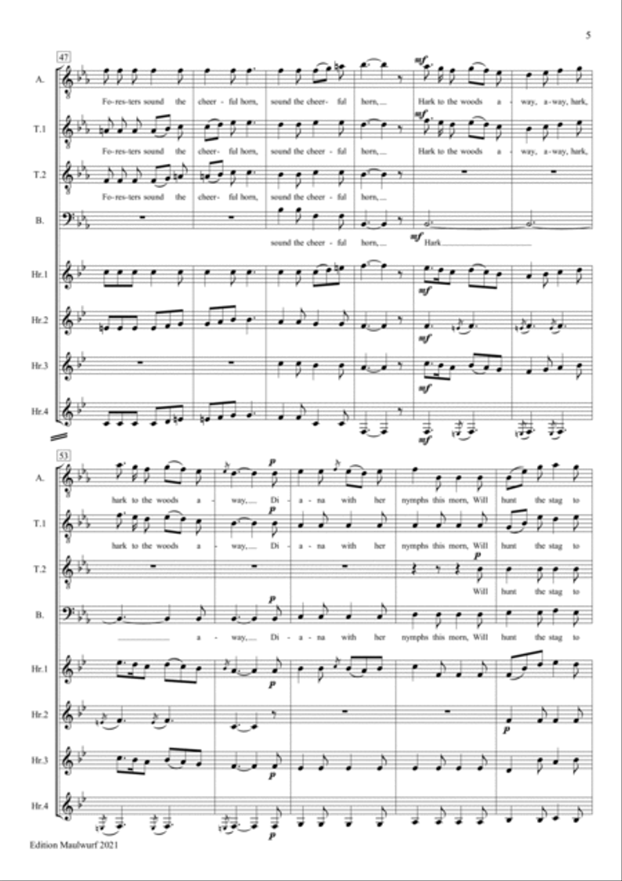 Foresters, Sound The Cheerful Horn Choir scores gallery preview page 5