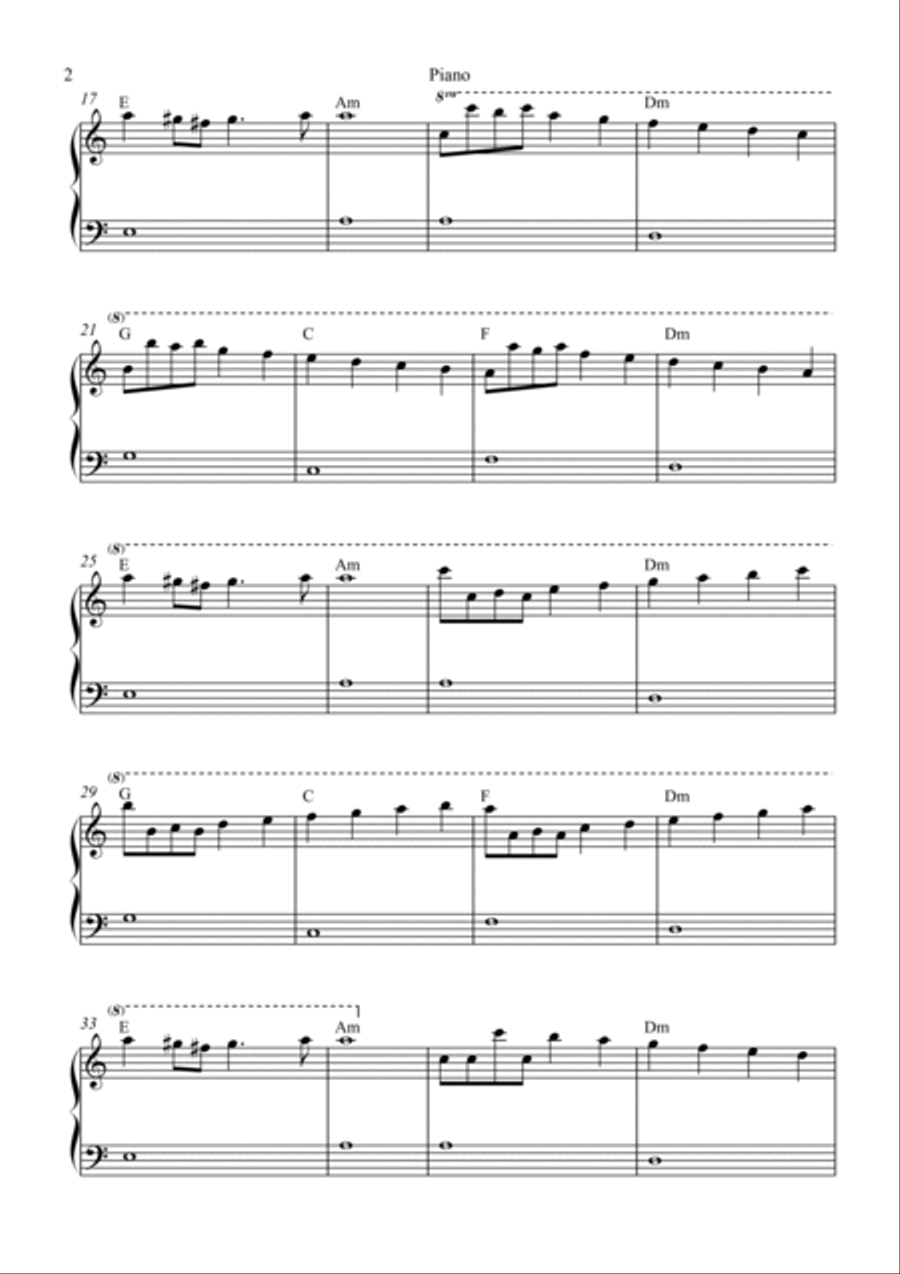 Passacaglia - Handel / Halvorsen (Easy Piano) Easy Piano scores gallery preview page 2