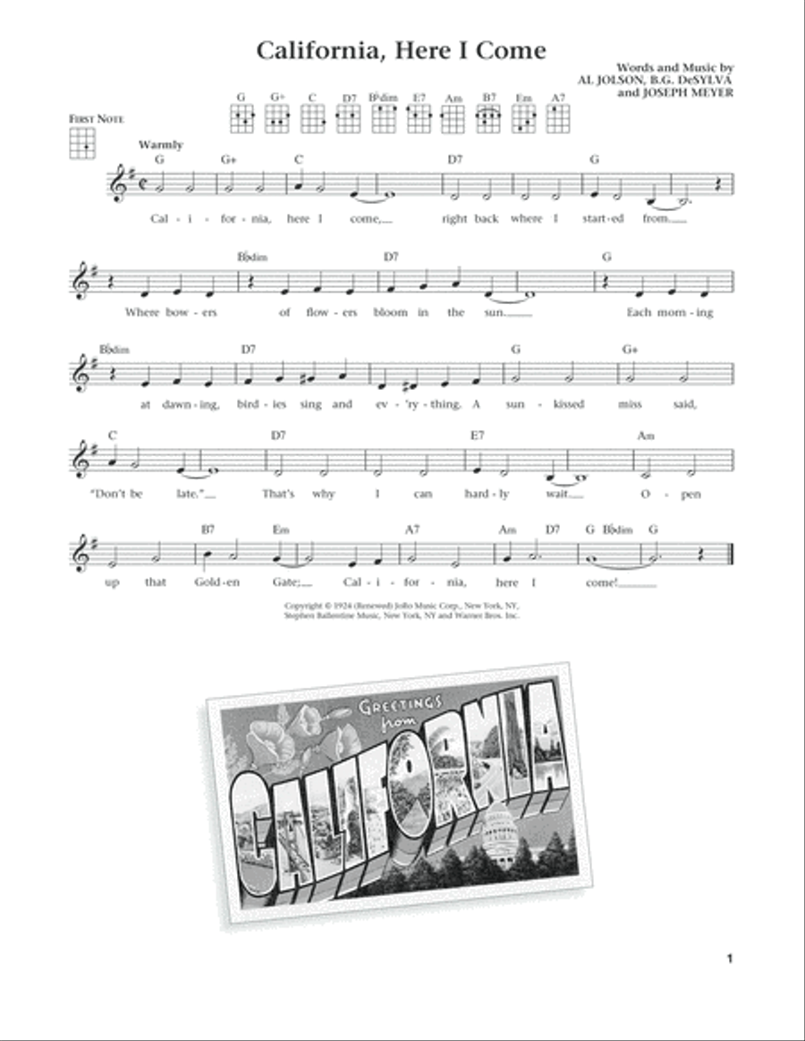 California, Here I Come (from The Daily Ukulele) (arr. Liz and Jim Beloff) Ukulele scores gallery preview page 1